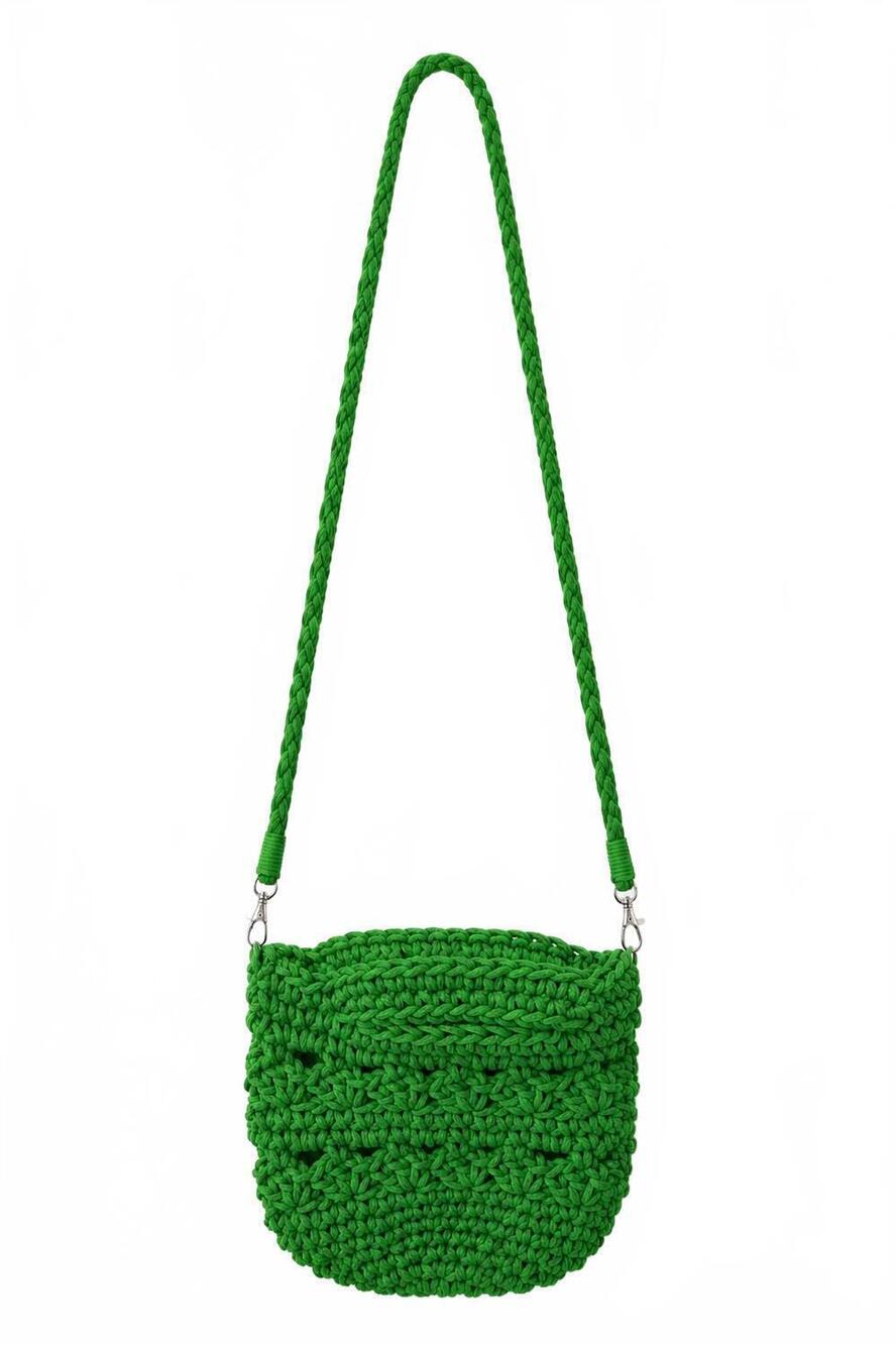 NEW GAB & KATE women's alix hand woven bucket bag in green